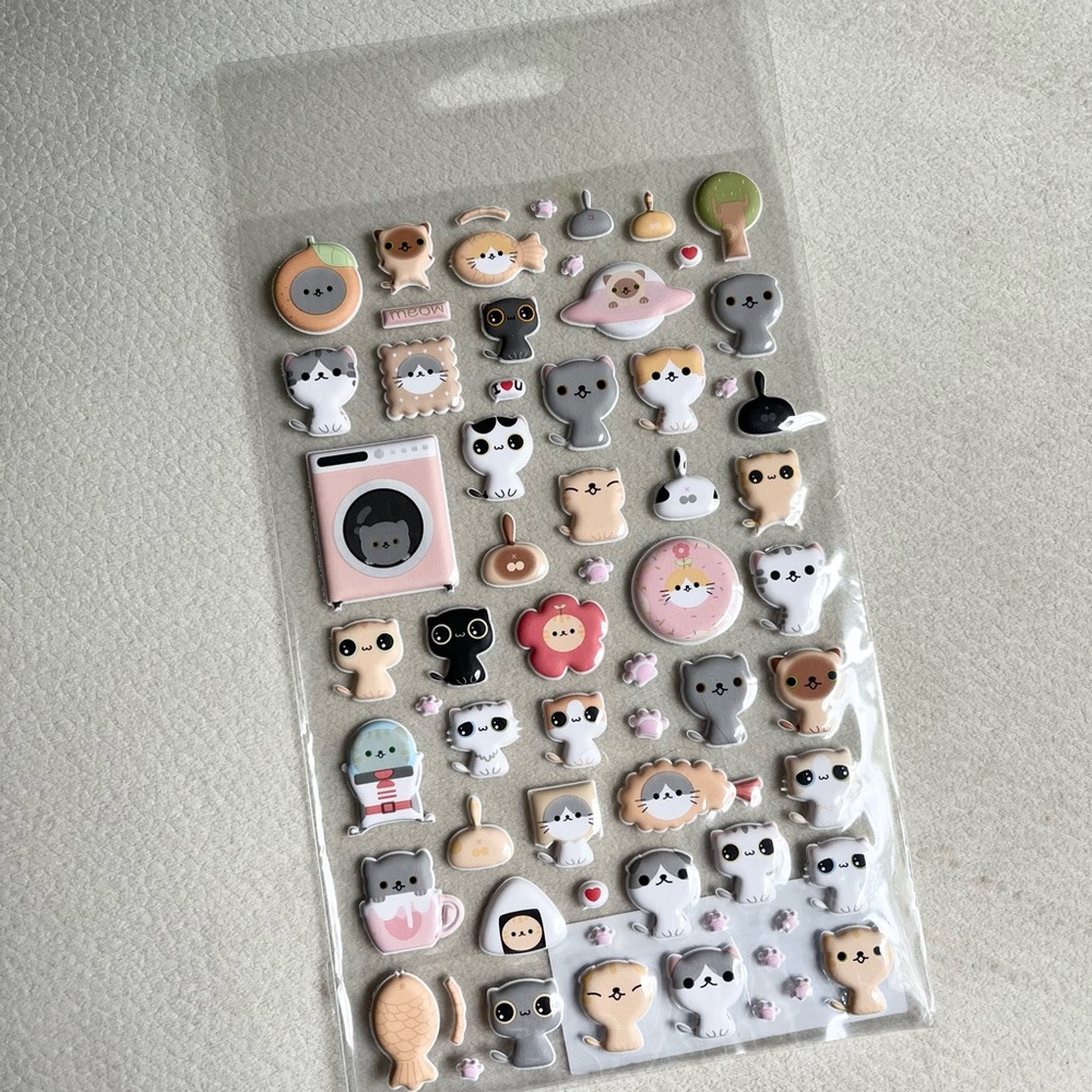 *NWOT* Cat Theme Puff Stickers